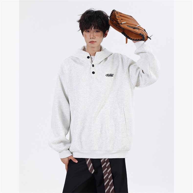 美式cleanfit连帽卫衣vibe纯色百搭帽衫外套3635-特P58加绒P65,女装短外套,电商B295