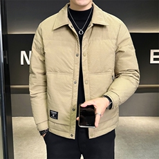 5888L-L-5XL-P175店主风商务休闲翻领轻薄白鸭绒特殊防寒服外套，男装羽绒服，电商B255