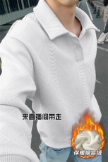 薄款改加绒特批P48无差价冬抖音银狐绒翻领卫衣男W5022J加绒，男装卫衣，电商A001-1