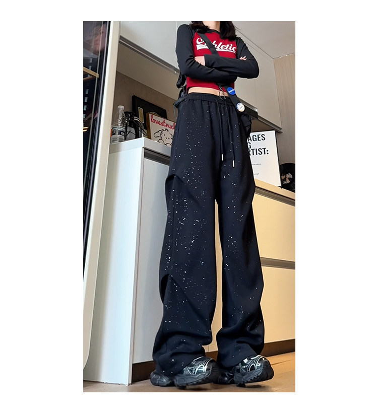 满天星美式高街阔腿卫裤垂坠感高级感工装裤504-K853-P45,男装休闲裤,星座504
