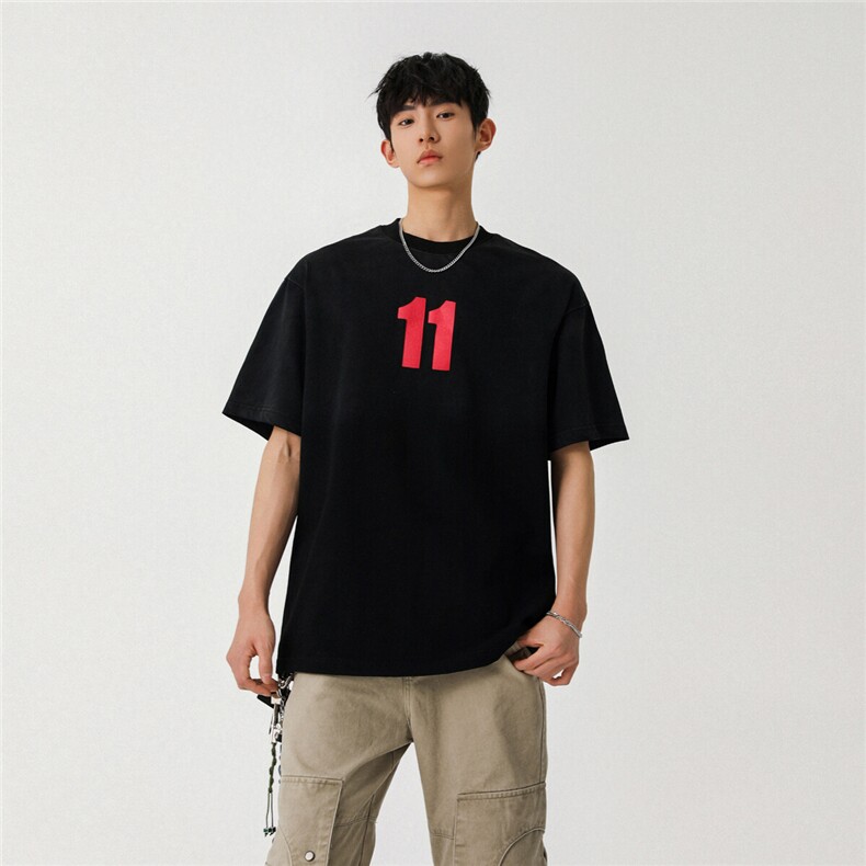 2025新款潮牌短袖宽松韩版字母印花扎染工艺T恤T8825/P5588,男装T恤,星座202