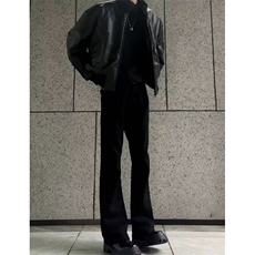 网图春季常规PU皮外套cleanfit廓形飞行员夹克短款皮衣J2534-P80，男装夹克，星座1213