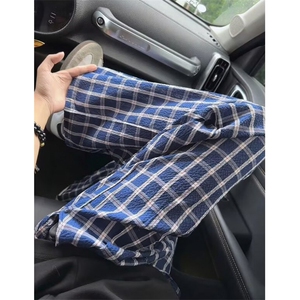 格子休闲西裤男女2025新款cleanfit高街宽松百搭裤子 KZ104图片