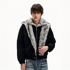 小众假两件毛领座山雕棉服男款潮牌痞帅保暖棉衣外套LM50411-P125，男装棉衣，星座1008