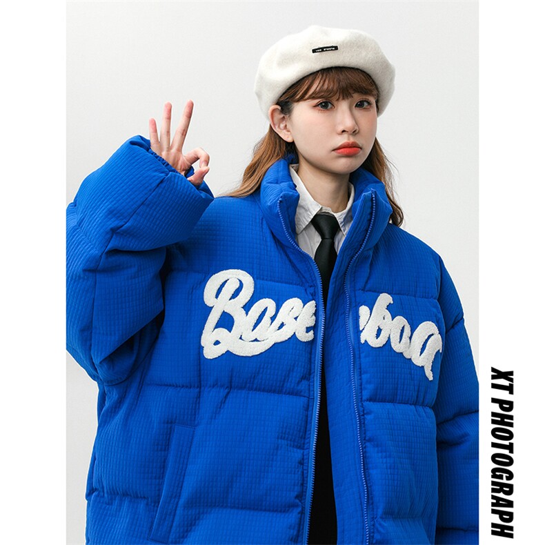 中性风2023冬季新款情侣毛巾绣棉衣立领加厚潮牌棉服MYTC157P95,男装棉衣,电商B220
