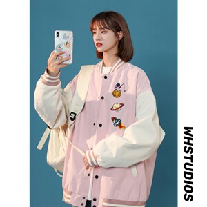 中性风 春秋季情侣棒球服男女休闲夹克女时尚外套男BQF277-P50图片