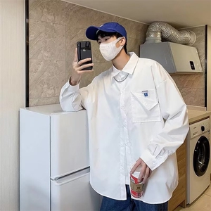 长袖衬衫男港风日系秋季韩版潮流帅气衬衣C2204P33图片