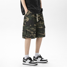 迷彩牛仔短裤夏季高街五分裤男宽松工装百搭休闲裤D723/P38，男装牛仔裤，电商D202-1