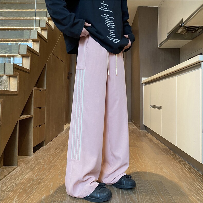 抖音品质夏季新款美式条纹冰丝宽松休闲裤B315-K25667-特p35控68,男装休闲裤,电商B315