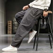 20风男装秋季棉麻休闲长裤大码宽松阔腿裤QT6005，男装休闲裤，星座1112-5（原712-5）