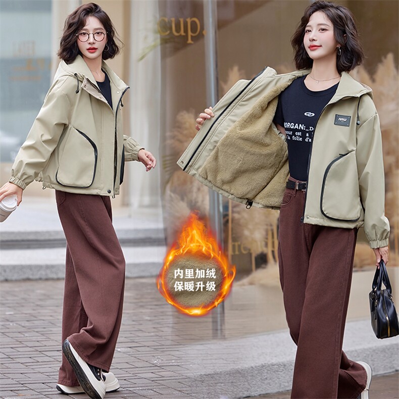 加绒加厚派克棉服女2024新款冬季保暖小个子宽松休闲百搭棉衣外套,女装棉衣/棉服,悦祺