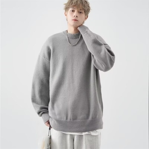 纯色毛衣秋冬cleanfit针织衫美式慵懒风宽松圆领外套6204-P42网图图片