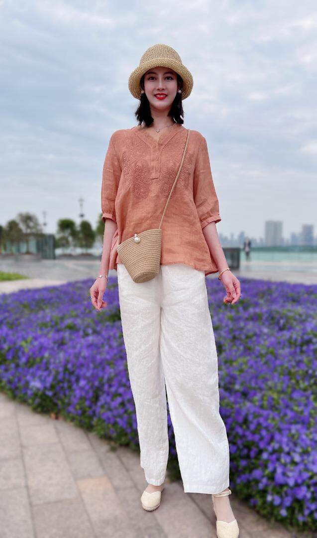 纯苎连衣裙小衫裤子 时尚风巜川哲 风淑女风休闲风，女装连衣裙，川哲