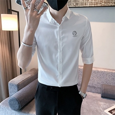 B302CS249P502023夏装新款男士印花七分袖衬衫轻奢社会小伙风，男装衬衫，电商B216（原B302）