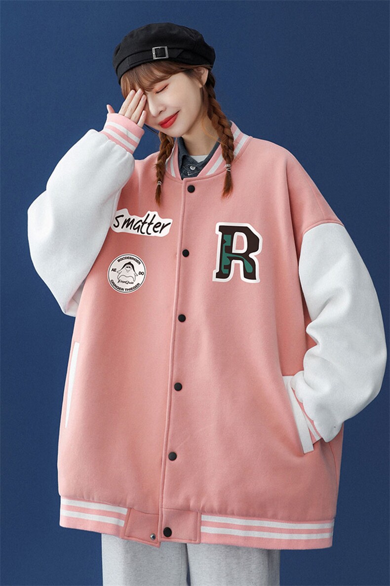 中性风22新款简约拼接美式复古棒球服外套夹克ins潮G113--P65控88,男装夹克,A247A