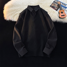 春款男士假两件卫衣衬衫领新款刺绣针织打底衫CS23-P68,男装T恤,电商B278,电商基地 春款男士假两件卫衣衬衫领新款刺绣针织打底衫CS23-P68,男装T恤,电商B278,电商基地