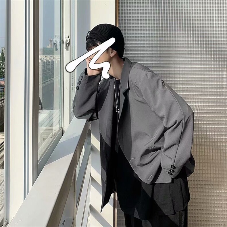 ins痞帅西服男休闲外套炸街学院风盐系西装潮流韩版宽松X403-P60,男装西服套装,星座1008-2