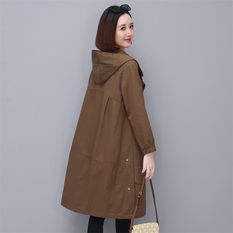 风衣外套女中长款2025春秋季新款大码宽松中年妈妈小个子大衣外套，女装风衣，玛其路