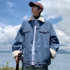 2026秋冬季新款加绒牛仔外套男宽松潮流百搭帅气加厚保暖休闲，男装工装外套，星座218-1（原230）