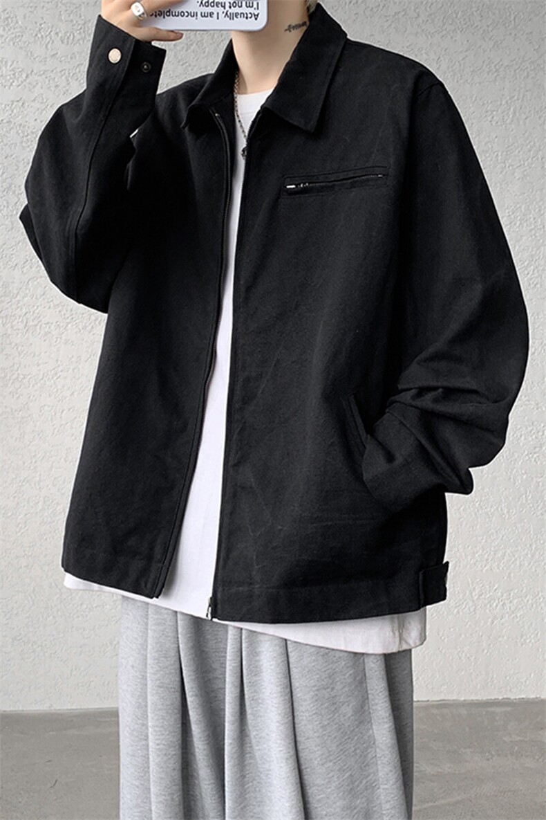 8XL-M水洗做旧帆布短款夹克男款vintage美式复古工装外套JK003P98,男装夹克,电商B312