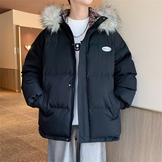冬季宽松/连帽大毛领休闲外套潮加厚棉衣XZ102B-1M8005-P135，男装棉衣，星座102B-1