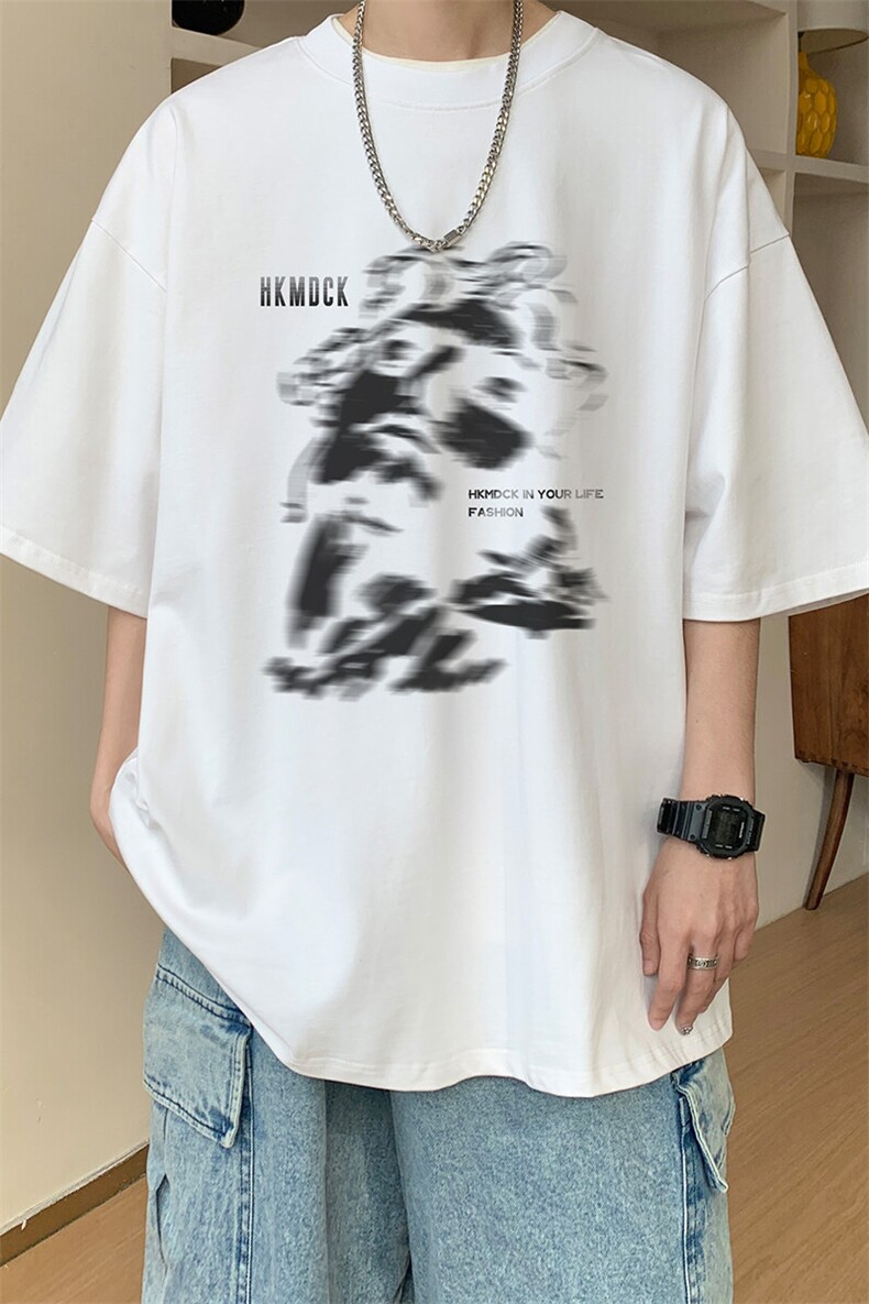 图案已注册夏季新款美式高街青年短袖T恤男潮半袖打底衫D017/P25,男装T恤,电商B209