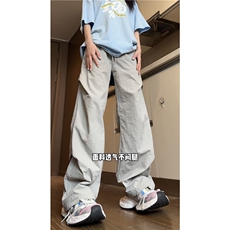 夏季新款潮冰丝垂感宽松松紧腰阔腿休闲裤B315-K24105-特P30控58，男装休闲裤，电商B315