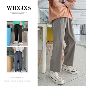 港风模特 腰带冰丝大码宽松潮男速干空调九分休闲裤KZ999P55控78图片