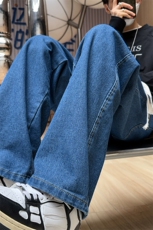 8XL-M牛仔裤男士直筒宽松特大码胖子阔腿裤男款长裤NZ110-P45控58，男装牛仔裤，电商D206-1