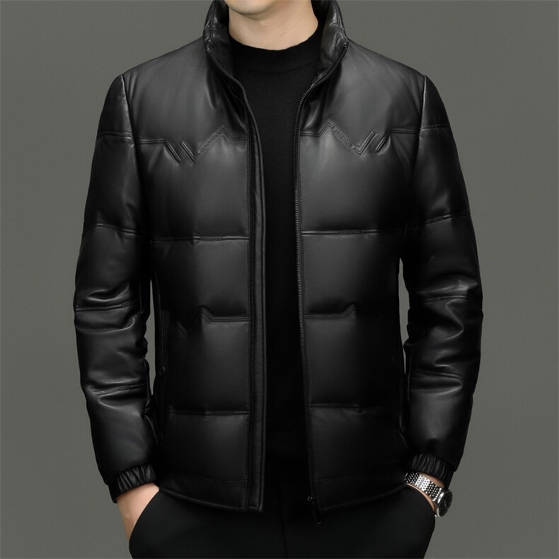 Z5302冬季海宁真皮皮衣男头层绵羊皮羽绒服鹅绒加绒加厚男士外套，男装皮衣，电商B360