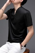 M2060282021夏季新款桑蚕丝T恤衫男纯色透气短袖，男装T恤，电商B360