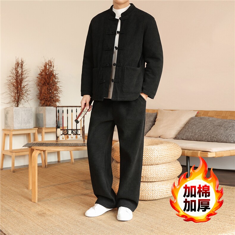 2025冬季风套装中式复古唐装棉衣棉绒保暖棉袄TZ2534-P205,男装棉衣,电商A008