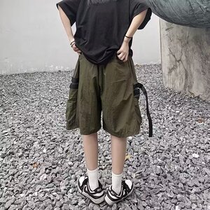 2023港风文艺做旧短裤男春夏宽松潮流五分裤图片