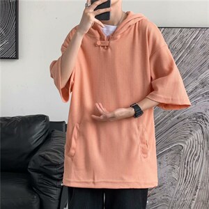 时尚日系气质男套头青春ins夏季连帽卫衣原宿新款潮流 T703-P38图片