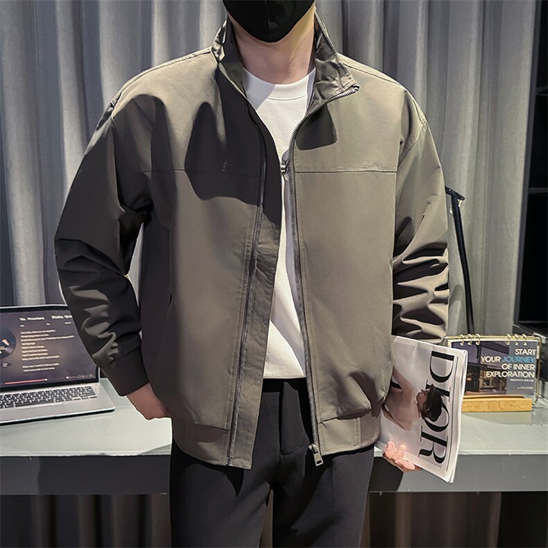 社会小伙 秋装新款男时尚夹克男店主外套 JK80-P78 控128 灰色图片