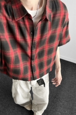 短袖格子衬衫6604特P32，男装T恤，电商A309