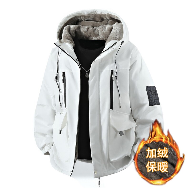 立体冬季外套加绒加厚潮牌夹克连帽宽松保暖派克服A436-D209-P80,男装夹克,电商A436