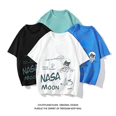 NASA联名同款纯棉短袖t恤男大码半袖打底衫宽松体恤DX17187-P20，男装T恤，电商A040A