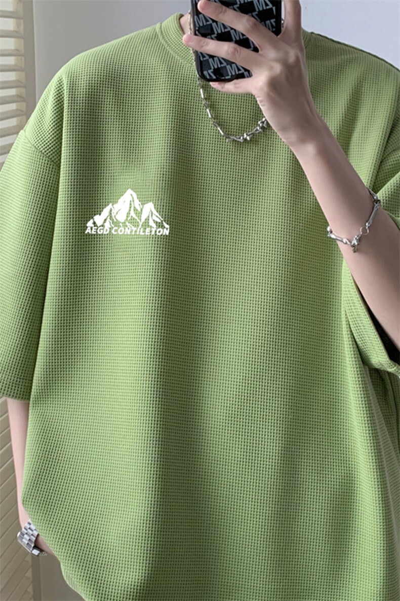 量大优重磅220克华夫格短袖T恤山印花HT3143-特P16,男装T恤,星座508（原C305）