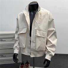 JK007假模大口袋工装教练飞行立领夹克聚酯纤维(S-3XL)TP38，男装夹克，电商A088