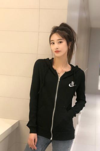 W7702春季新款时尚连帽卫衣外套,女装卫衣/绒衫,L·H·X