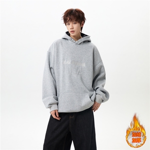 ！冬季加绒加厚绣花拼接撞色卫衣连帽衫外套WR2262JR-P65控98图片