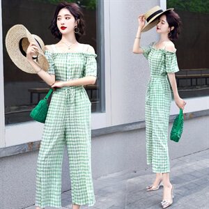 2021年夏季连衣裙时尚气质简约优雅百搭修身格子甜美图片