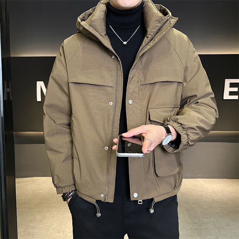 白鸭绒羽绒服男外套标50休闲时尚纯色上衣连帽款B317/6085/P245,男装羽绒服,电商B317
