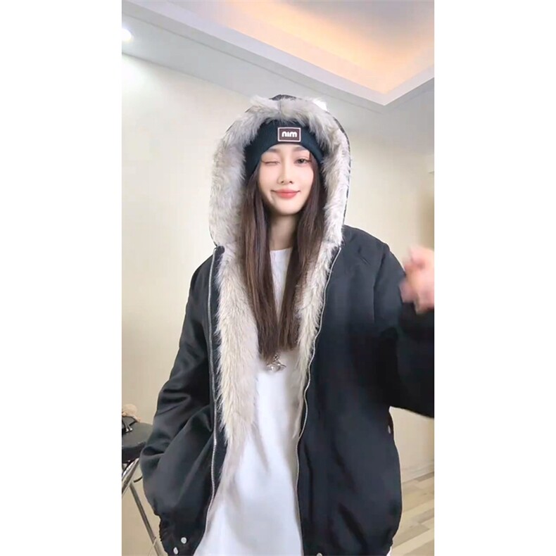 现货高品质美式高街冬季重磅硬挺短款座山雕毛领棉衣男女加厚外套,男装棉衣,电商A443