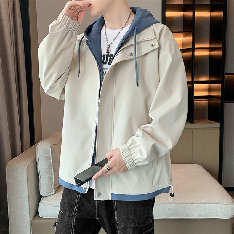 秋季现货假两件夹克男二开三防冲锋衣外套DSA157B-JK763-P68,男装夹克,电商A157B