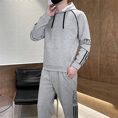 秋冬新款时尚套装运动圆领潮牌弹力卫衣卫裤大码宽松套装外套外贸，男装休闲套装，星座301D-5(原星座1415）