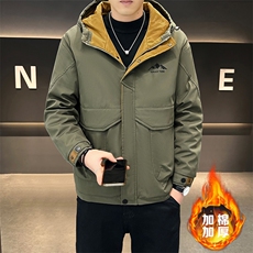 秋冬加棉加厚大码外套男士帅气连帽夹克潮流时尚男棉衣ZY801-P70，男装棉衣，星座310B