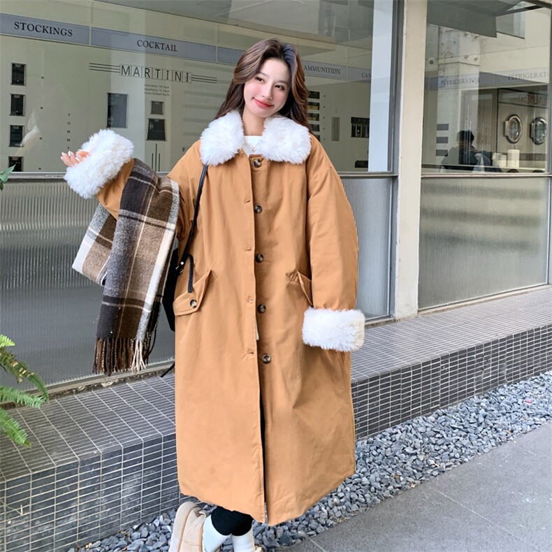 羊羔毛拼接派克羽绒服女2025冬季新款巨好看休闲保暖90白鸭绒外套,女装羽绒服,2C053
