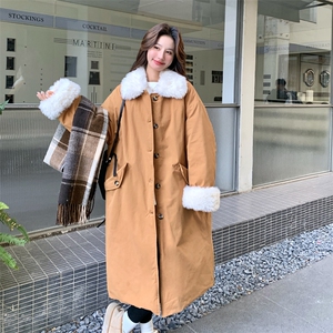 羊羔毛拼接派克羽绒服女2025冬季新款巨好看休闲保暖90白鸭绒外套图片
